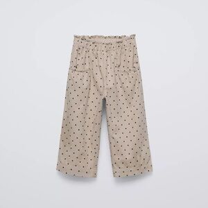 Zara Tan Polka Dot Kids Pants